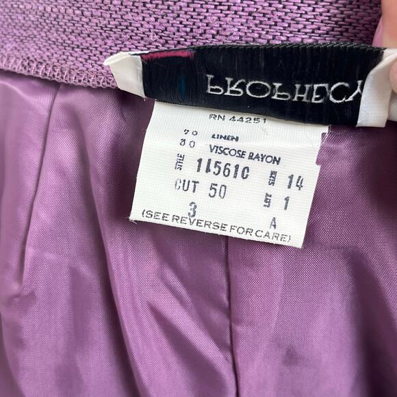 Vintage Colorblock Stripes Linen Skirt by Prophecy - Large - mid to long length - Picture 8 of 16